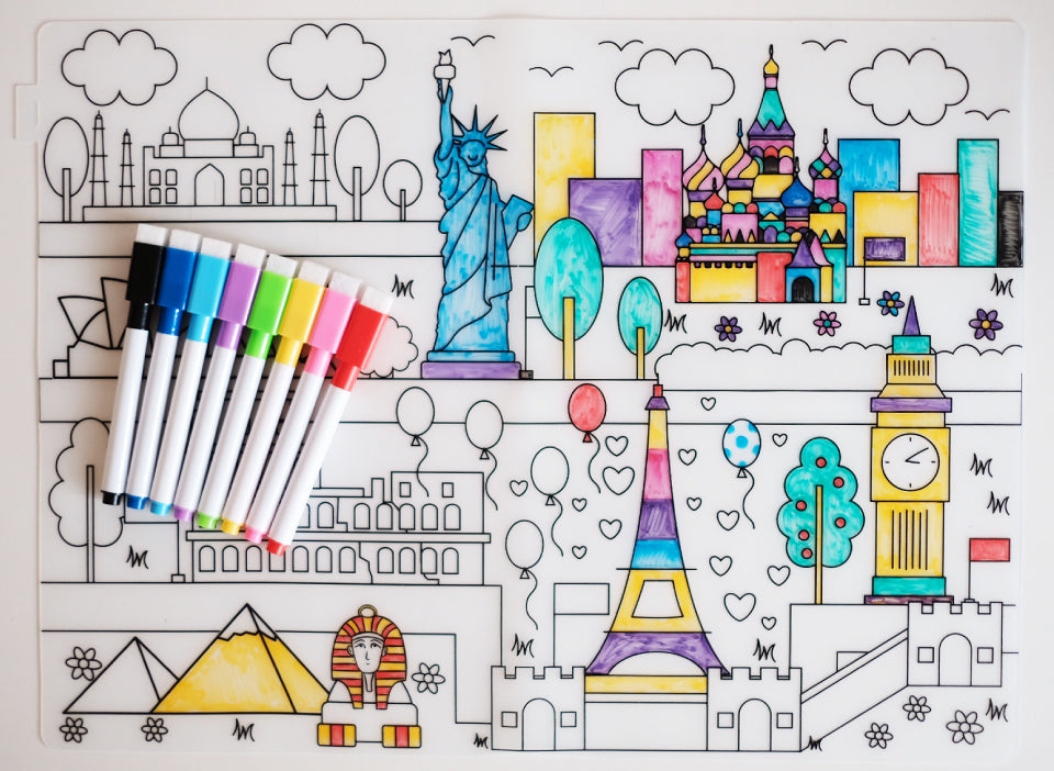 世界を旅する「塗り絵マット」 (税込)